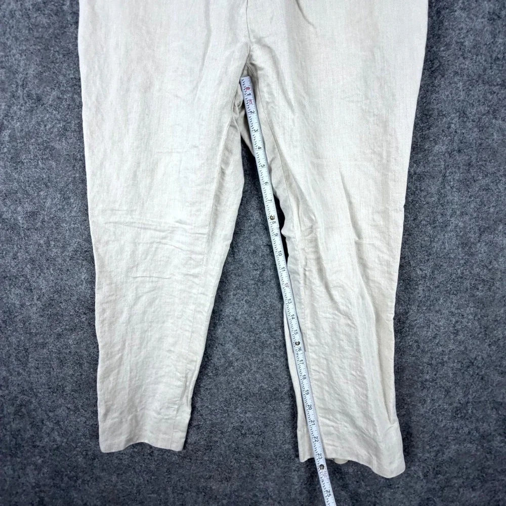 Suitsupply Dress Pants Mens 34 Beige Linen Cotton Mid Rise Flat Front Business